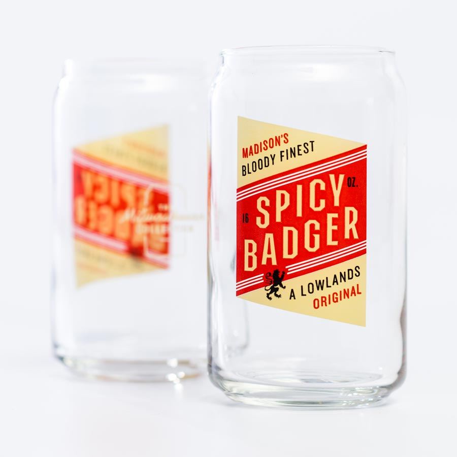 Spicy Badger Glass - 4 Pack | Lowlands Group Shop